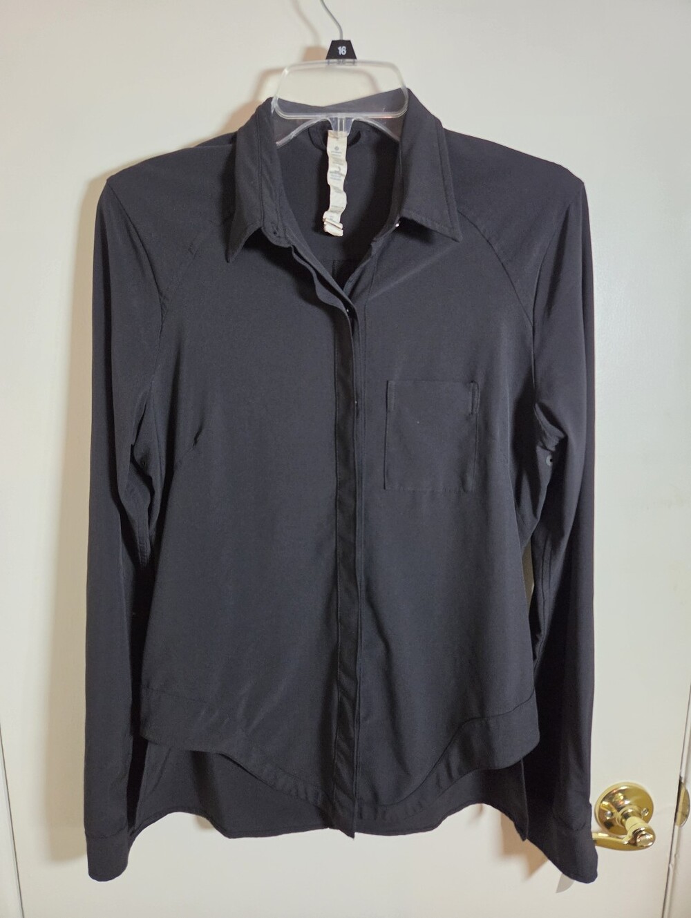 Lululemon-Womens Urbanite Shirt-Sz 8-Black Normcore Capsule Wardrobe Minimalist